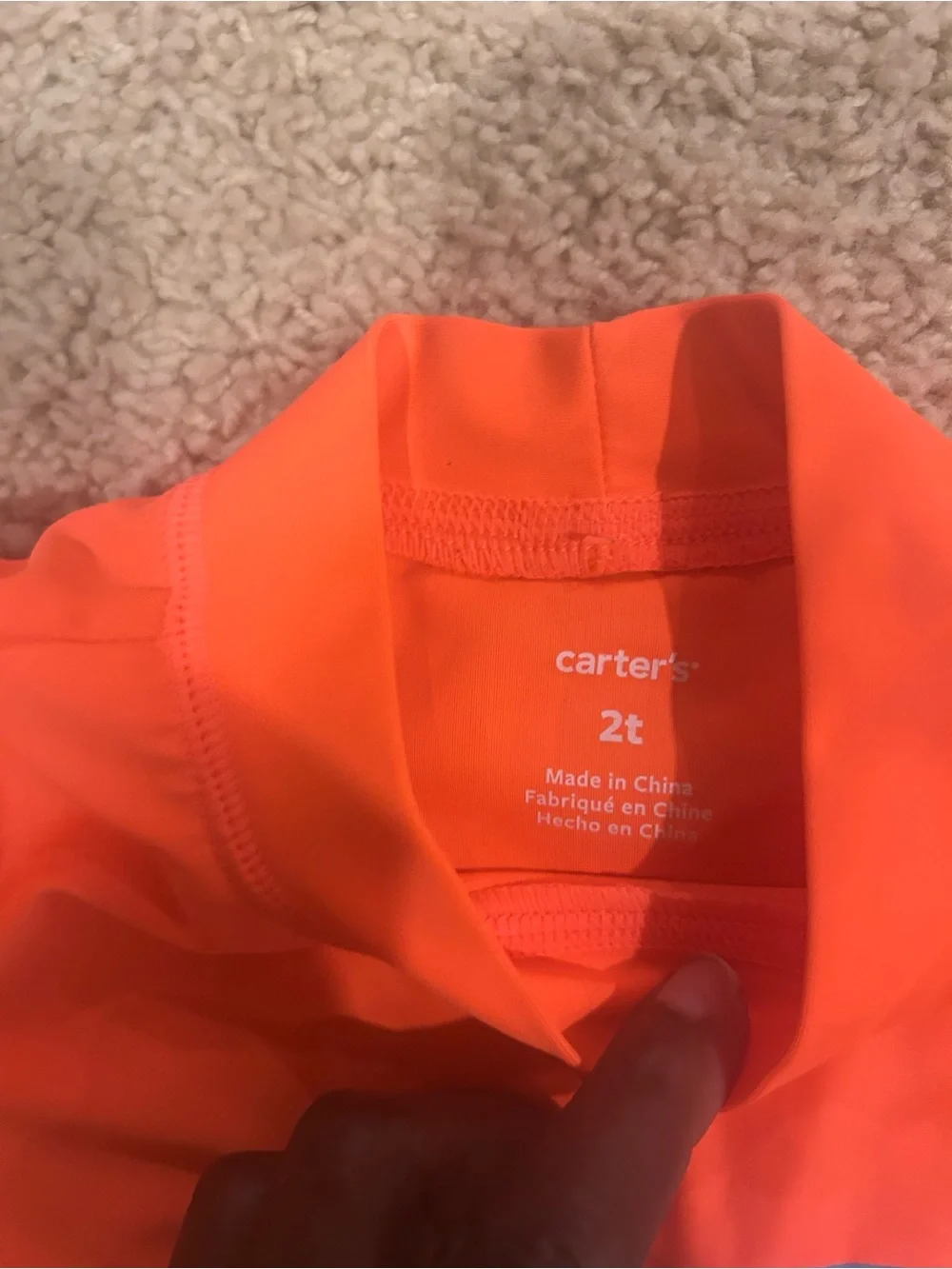 Carter's Orange Short-Sleeve Rashguard with Green and Purple Fish